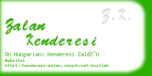 zalan kenderesi business card